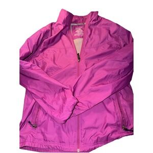 L.L.Bean  womens L Reg Plum Wind /rain Jkt Zip Pockets Mesh Lining 4016